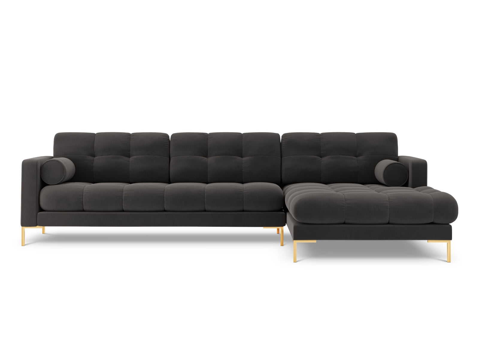 5-Sitzer Ecksofa rechts Bali in Dark Grey-Bluvel präsentiert im Onlineshop von KAQTU Design AG. Ecksofa rechts ist von Cosmopolitan Design