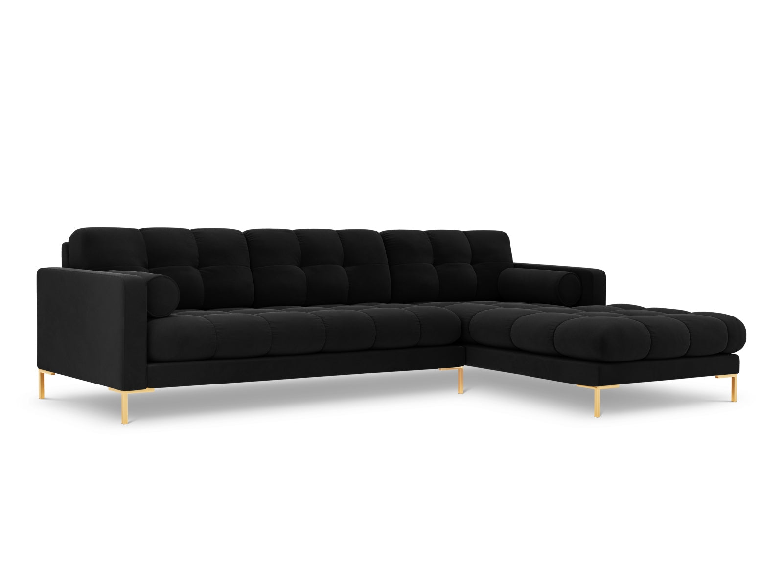 5-Sitzer Ecksofa rechts Bali in Black-Bluvel präsentiert im Onlineshop von KAQTU Design AG. Ecksofa rechts ist von Cosmopolitan Design