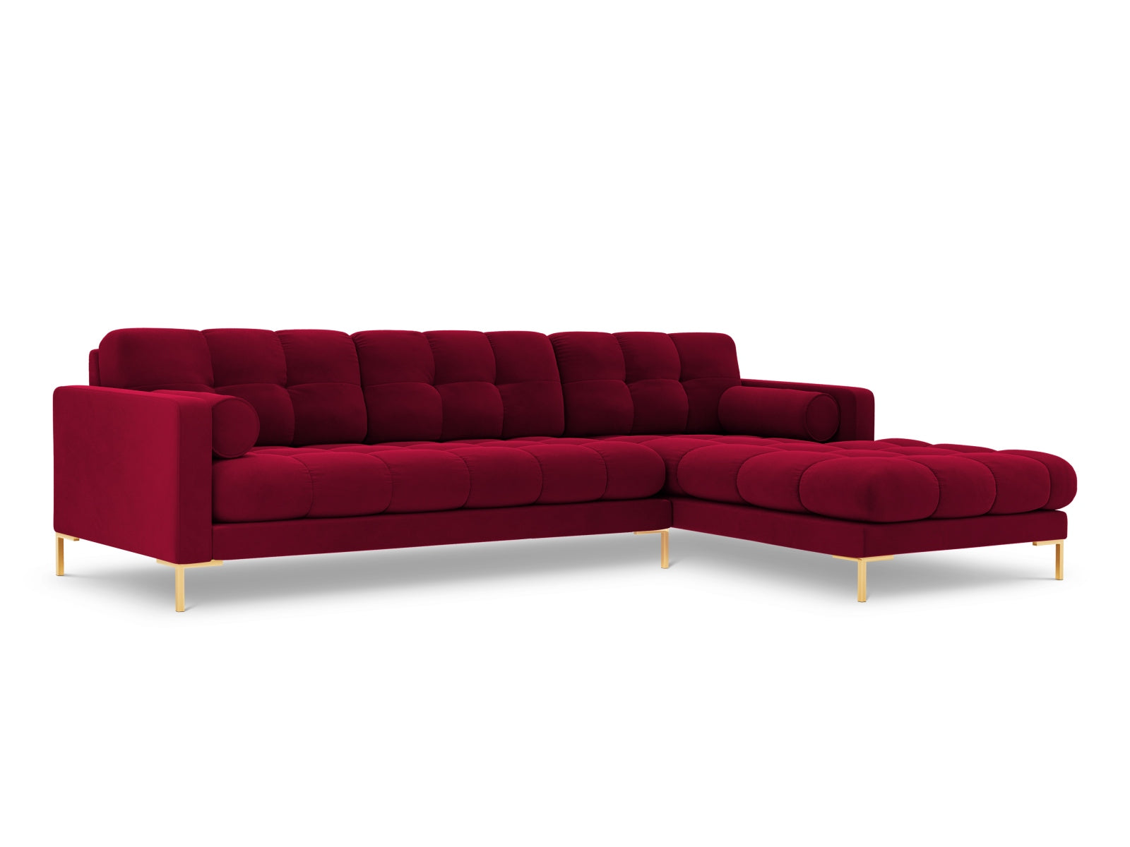 5-Sitzer Ecksofa rechts Bali in Red-Bluvel präsentiert im Onlineshop von KAQTU Design AG. Ecksofa rechts ist von Cosmopolitan Design