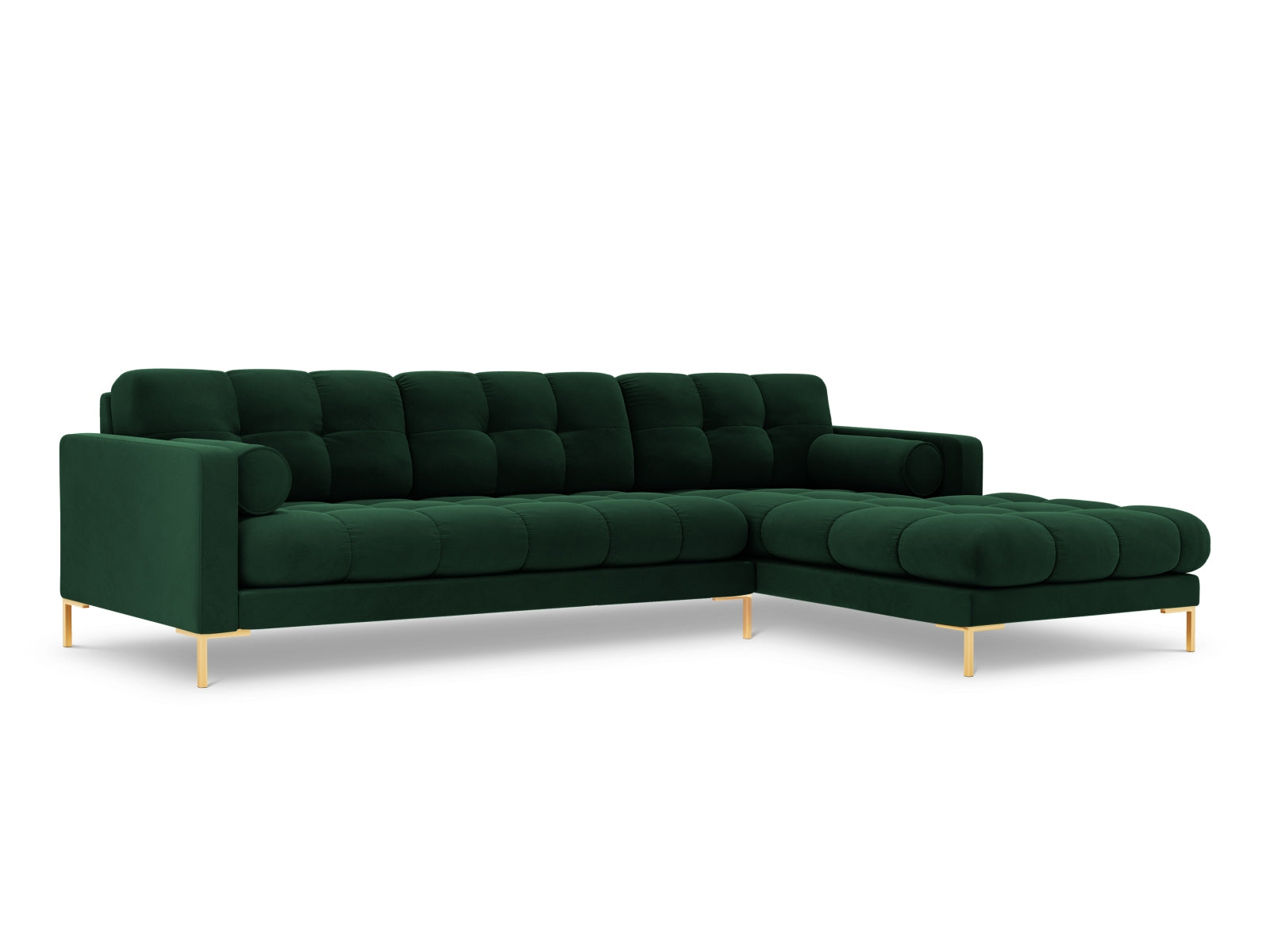 5-Sitzer Ecksofa rechts Bali in Bottle Green-Bluvel präsentiert im Onlineshop von KAQTU Design AG. Ecksofa rechts ist von Cosmopolitan Design