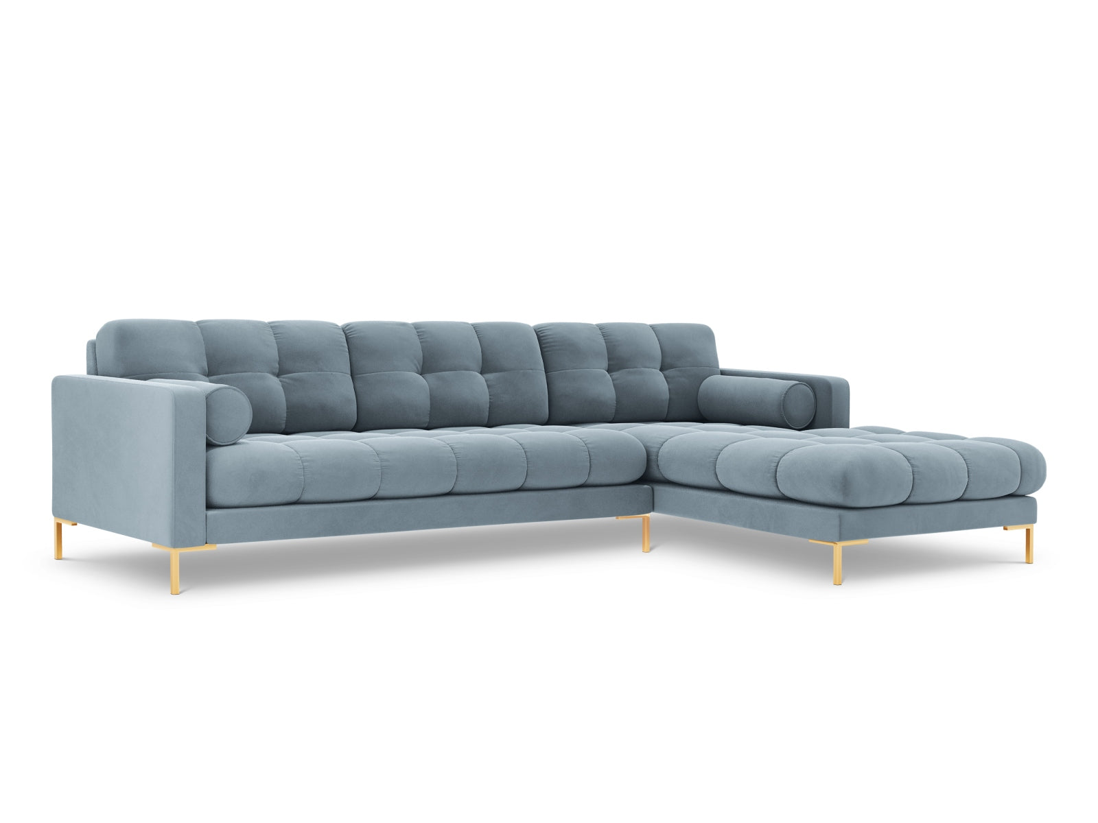 5-Sitzer Ecksofa rechts Bali in Light Blue-Bluvel präsentiert im Onlineshop von KAQTU Design AG. Ecksofa rechts ist von Cosmopolitan Design