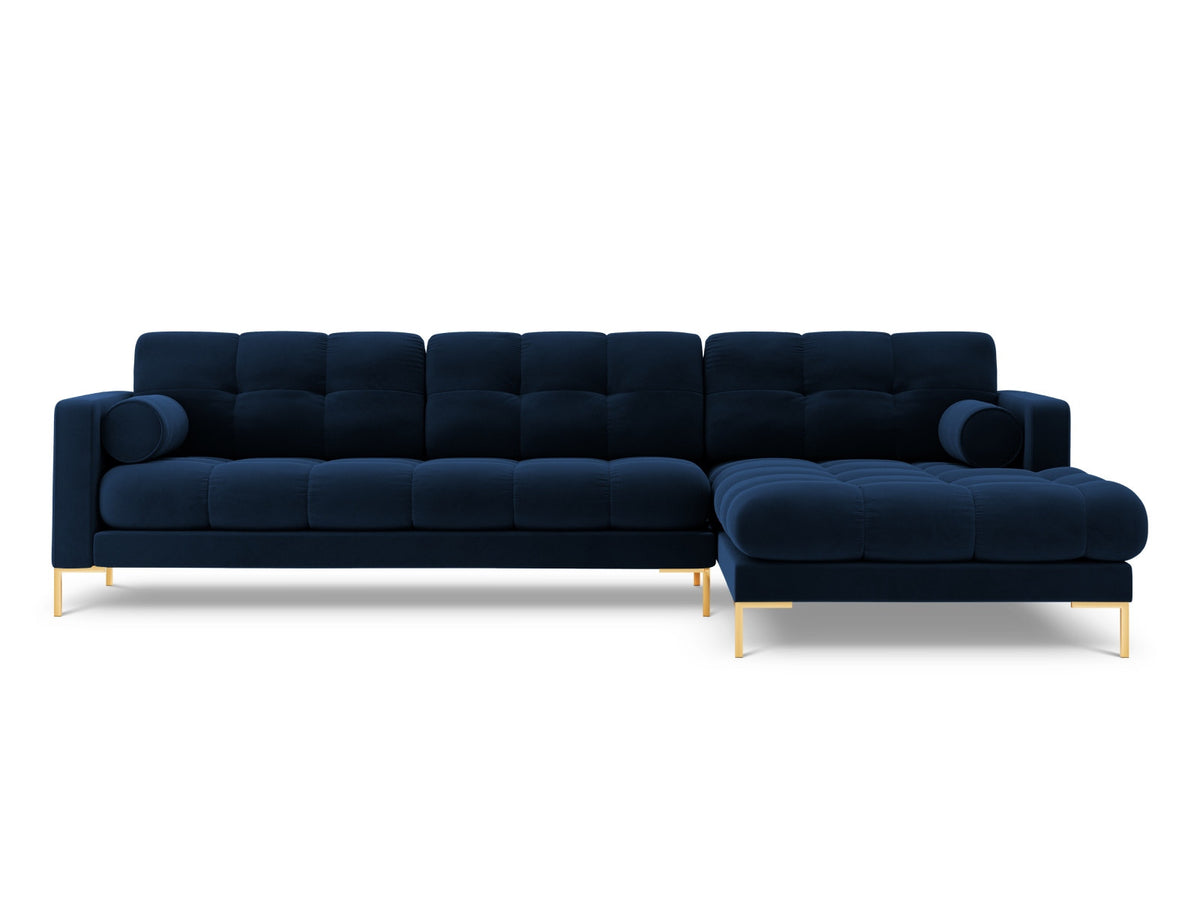 Ecksofa rechts Bali von Cosmopolitan Design mit Récamière, Stoffbezug und Metallbeinen