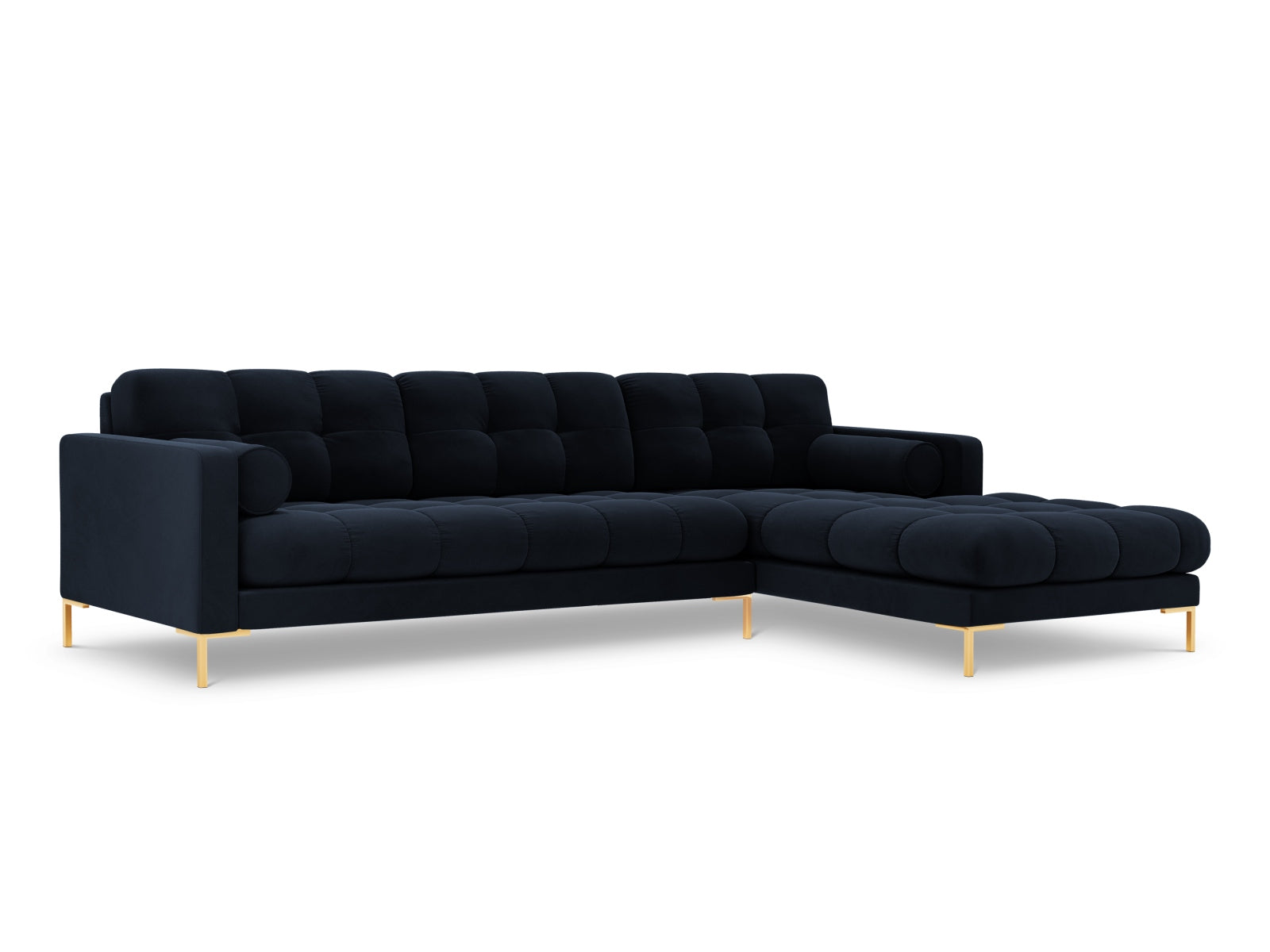 5-Sitzer Ecksofa rechts Bali in Dark Blue-Bluvel präsentiert im Onlineshop von KAQTU Design AG. Ecksofa rechts ist von Cosmopolitan Design