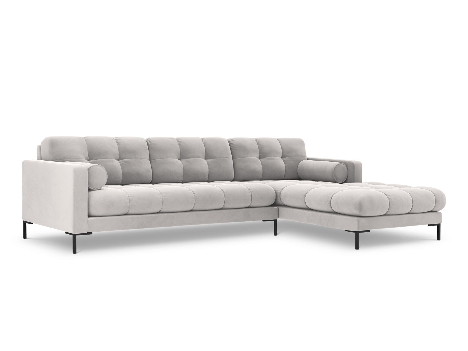 5-Sitzer Ecksofa rechts Bali in Silver-Bluvel präsentiert im Onlineshop von KAQTU Design AG. Ecksofa rechts ist von Cosmopolitan Design