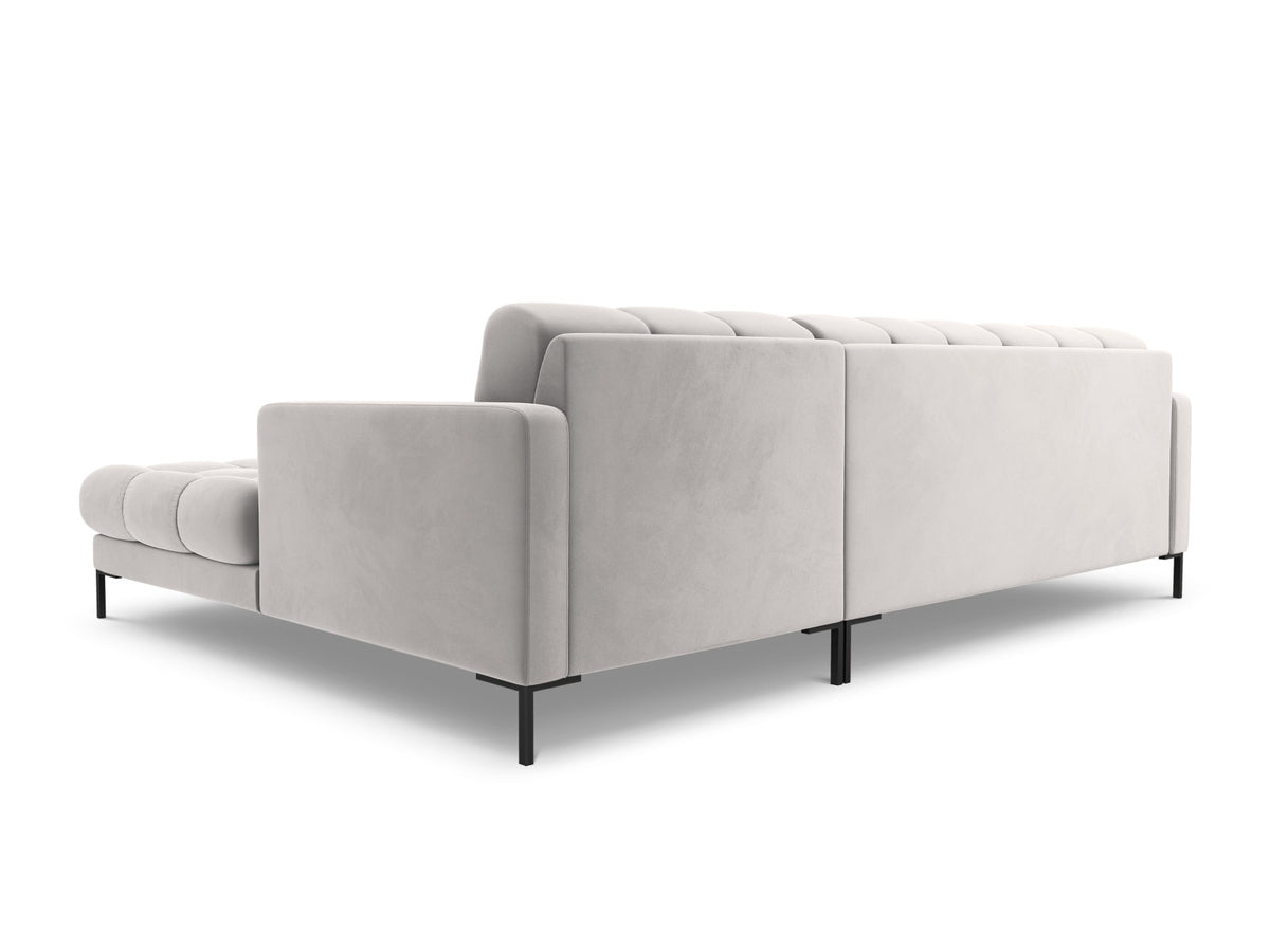Ecksofa rechts Bali von Cosmopolitan Design mit Récamière, Stoffbezug und Metallbeinen