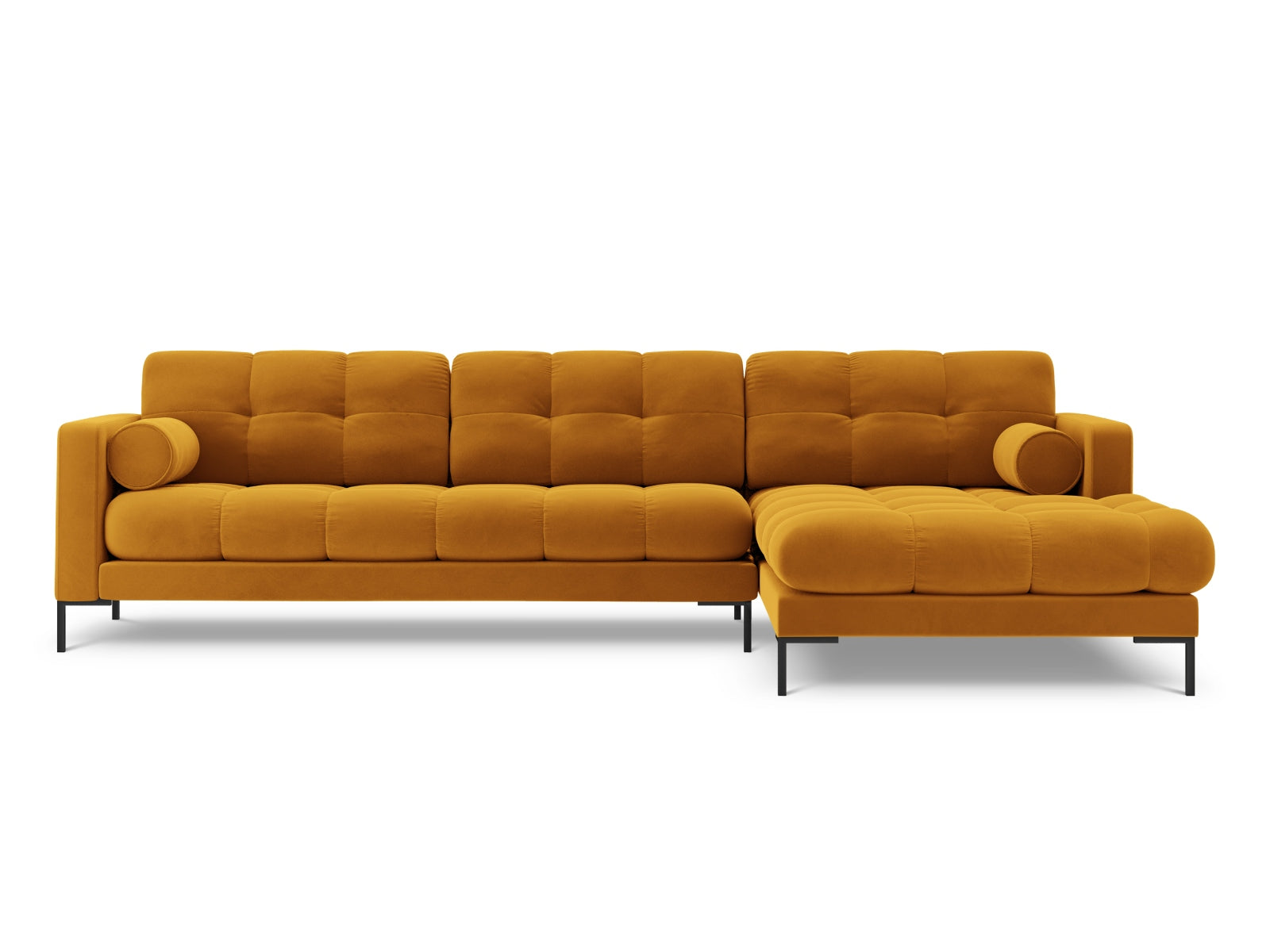 5-Sitzer Ecksofa rechts Bali in Yellow-Bluvel präsentiert im Onlineshop von KAQTU Design AG. Ecksofa rechts ist von Cosmopolitan Design