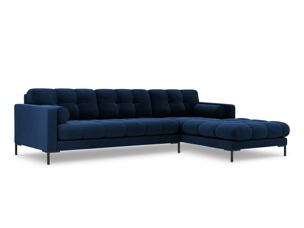 Ecksofa rechts Bali von Cosmopolitan Design mit Récamière, Stoffbezug und Metallbeinen