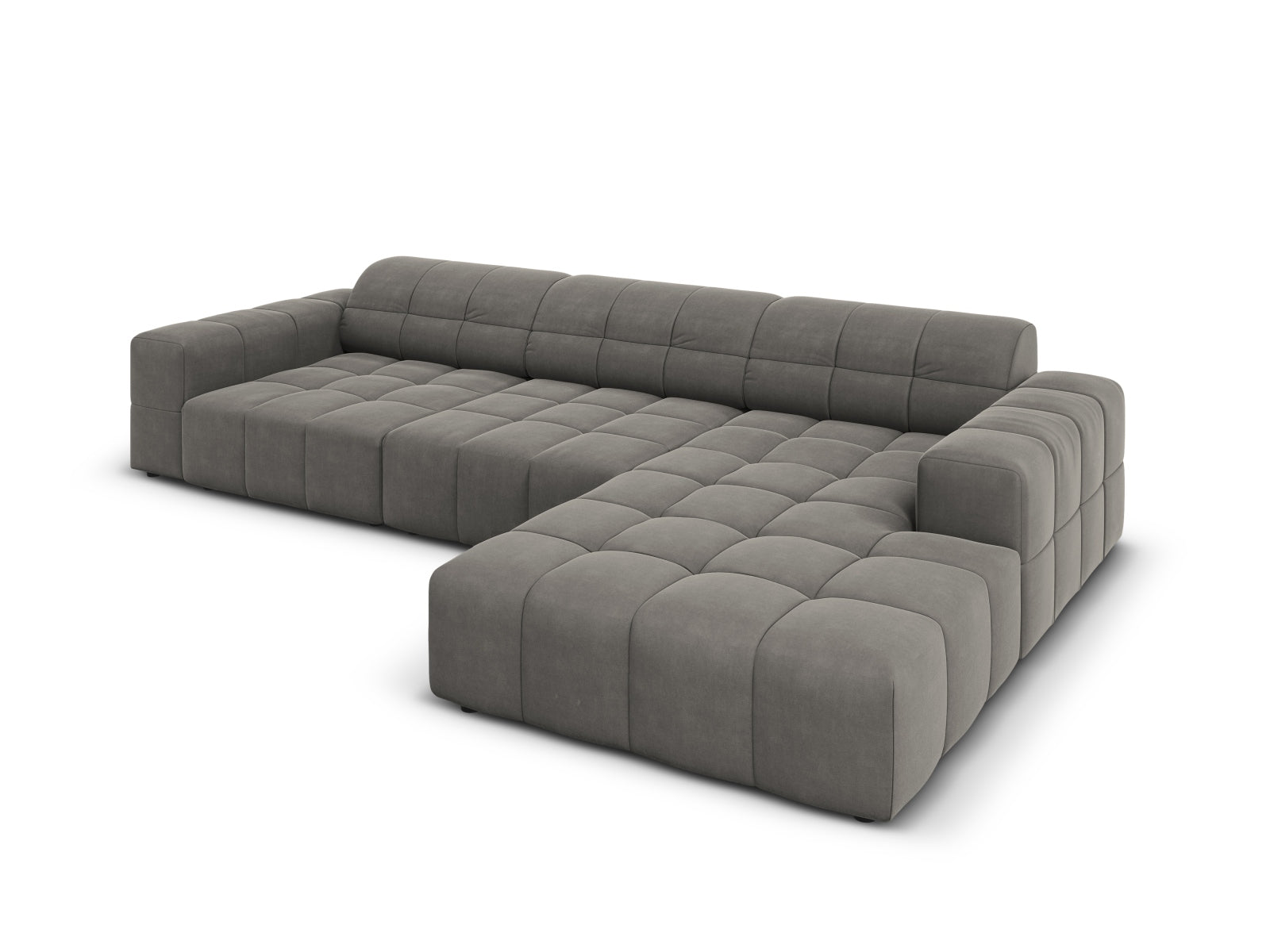 Entdecken Sie das elegante Chicago Velour Ecksofa rechts für 4 Personen von Cosmopolitan Design – perfekt für Ihr modernes Zuhause und höchsten Sitzkomfort.