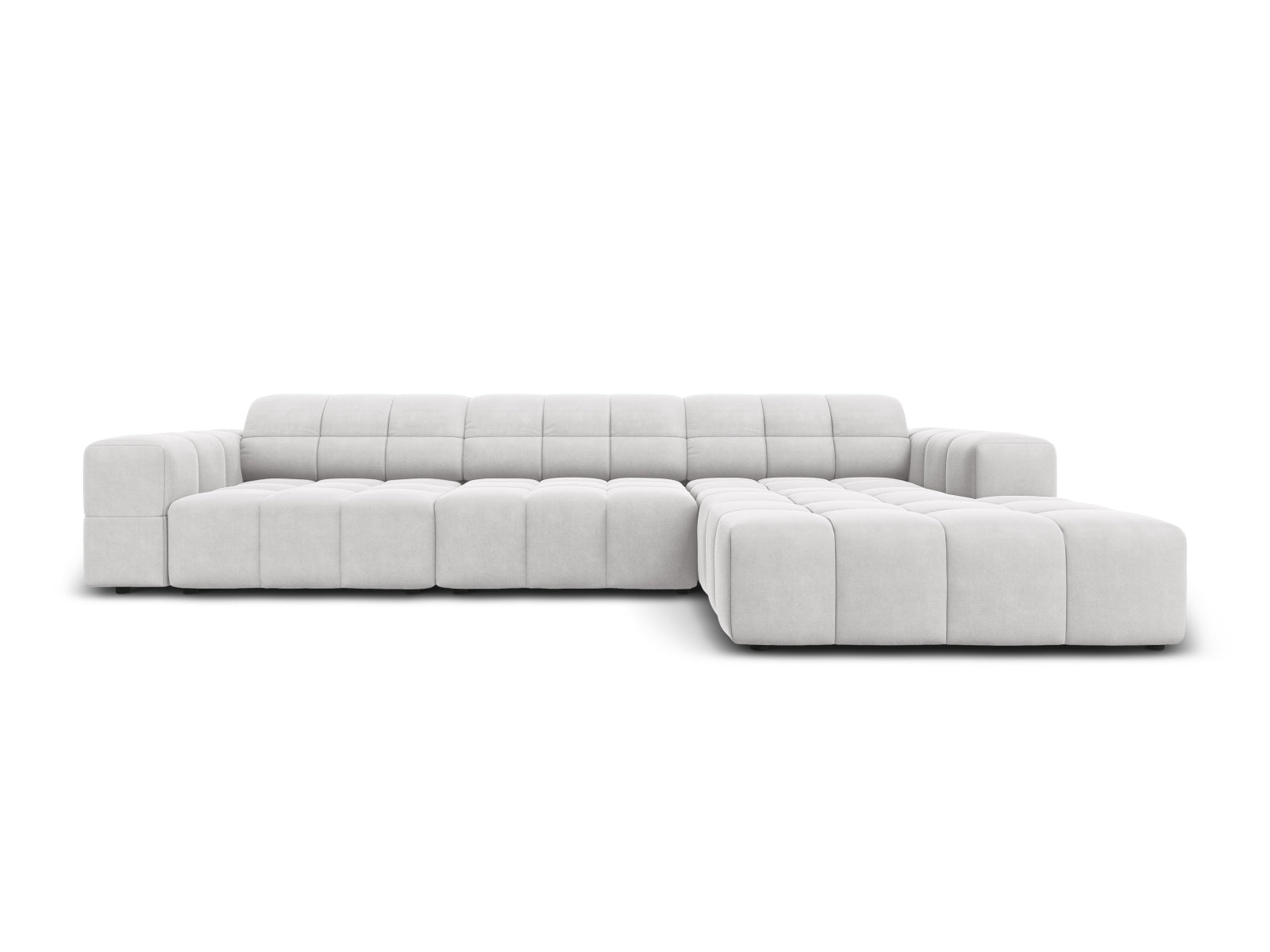 Chicago Velour Ecksofa rechts 4 Sitzer 166cm in Silver präsentiert im Onlineshop von KAQTU Design AG. Ecksofa rechts ist von Cosmopolitan Design