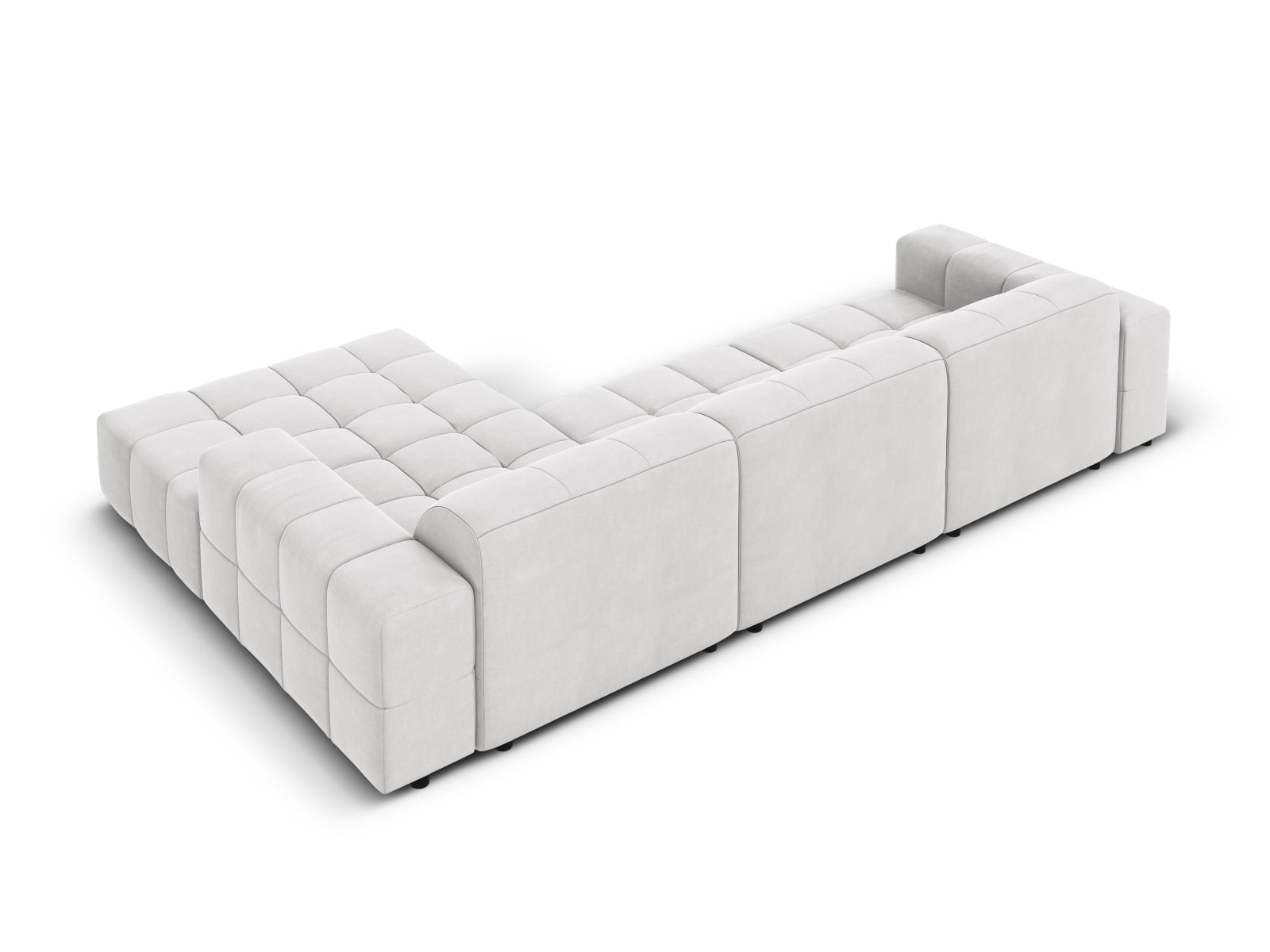 Entdecken Sie das elegante Chicago Velour Ecksofa rechts für 4 Personen von Cosmopolitan Design – perfekt für Ihr modernes Zuhause und höchsten Sitzkomfort.