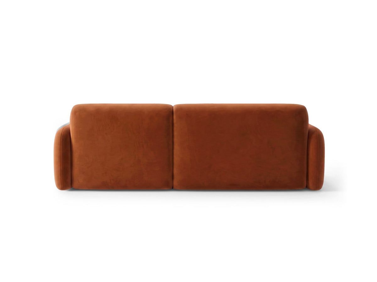 Ecksofa rechts Malmo in Beige mit Bluvel-Bezug, Récamiere rechts und schwarzen Beinen