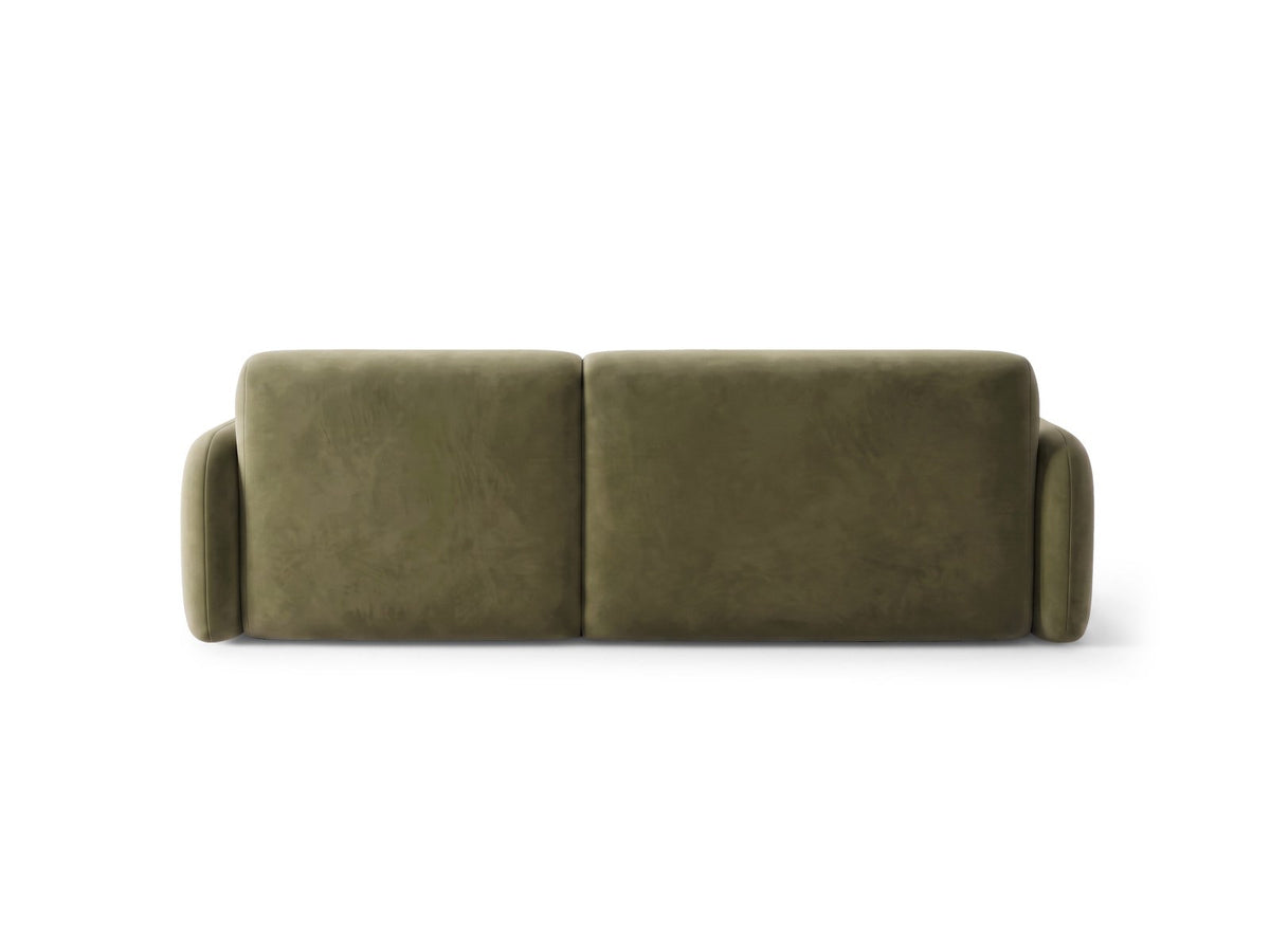Ecksofa rechts Malmo in Beige mit Bluvel-Bezug, Récamiere rechts und schwarzen Beinen