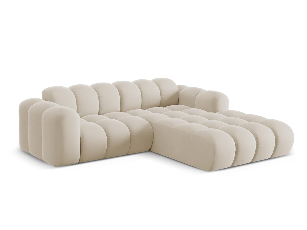 3-Sitzer Ecksofa rechts Treno in Dark Beige-Bluvel präsentiert im Onlineshop von KAQTU Design AG. Ecksofa rechts ist von Cosmopolitan Design