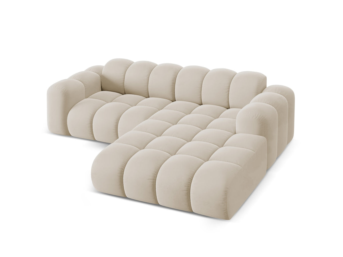 3-Sitzer Ecksofa rechts Treno in Dark Beige-Bluvel präsentiert im Onlineshop von KAQTU Design AG. Ecksofa rechts ist von Cosmopolitan Design