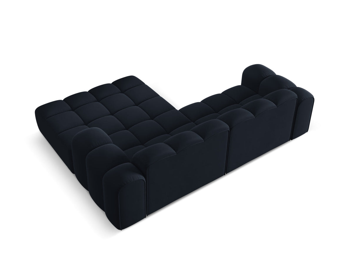 3-Sitzer Ecksofa rechts Treno in Dark Blue-Bluvel präsentiert im Onlineshop von KAQTU Design AG. Ecksofa rechts ist von Cosmopolitan Design