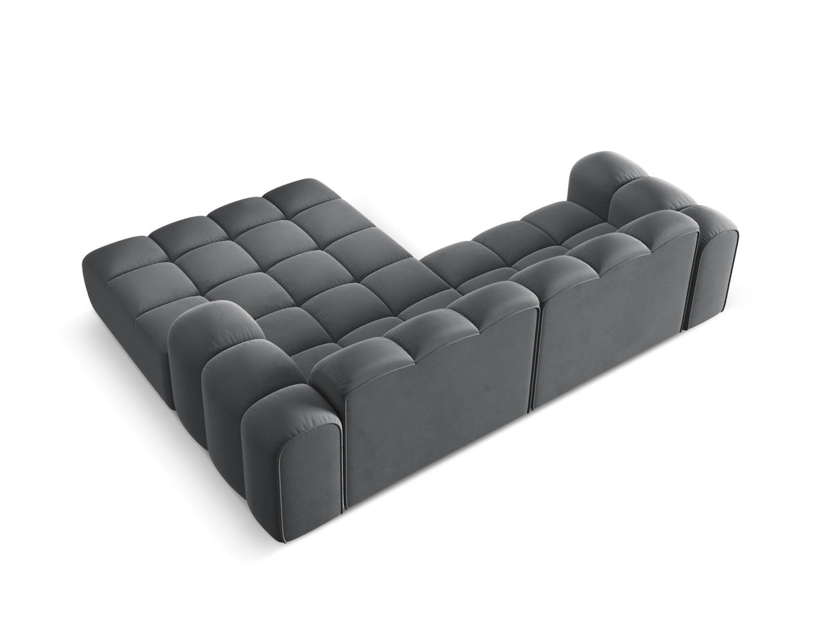 3-Sitzer Ecksofa rechts Treno in Grey-Bluvel präsentiert im Onlineshop von KAQTU Design AG. Ecksofa rechts ist von Cosmopolitan Design