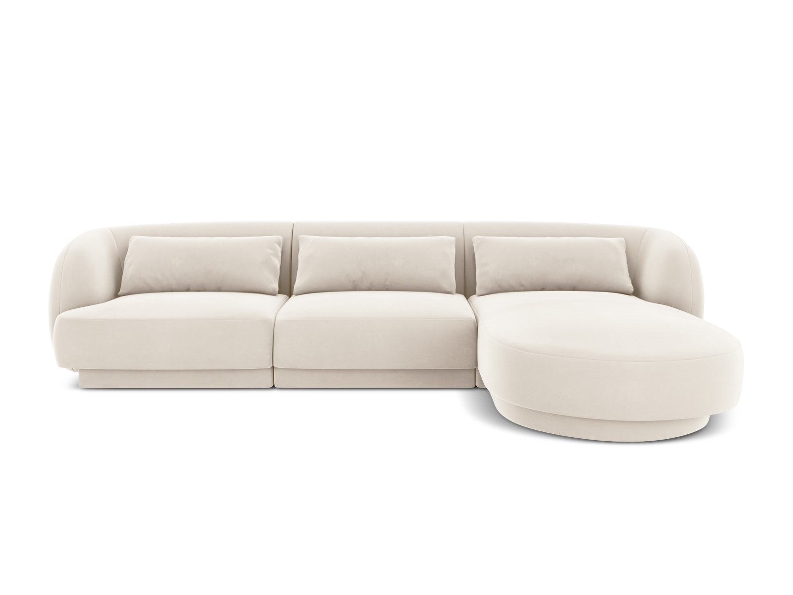 Tulum Velour Ecksofa rechts 4 Sitzer 156cm in Light Beige präsentiert im Onlineshop von KAQTU Design AG. Ecksofa rechts ist von Cosmopolitan Design