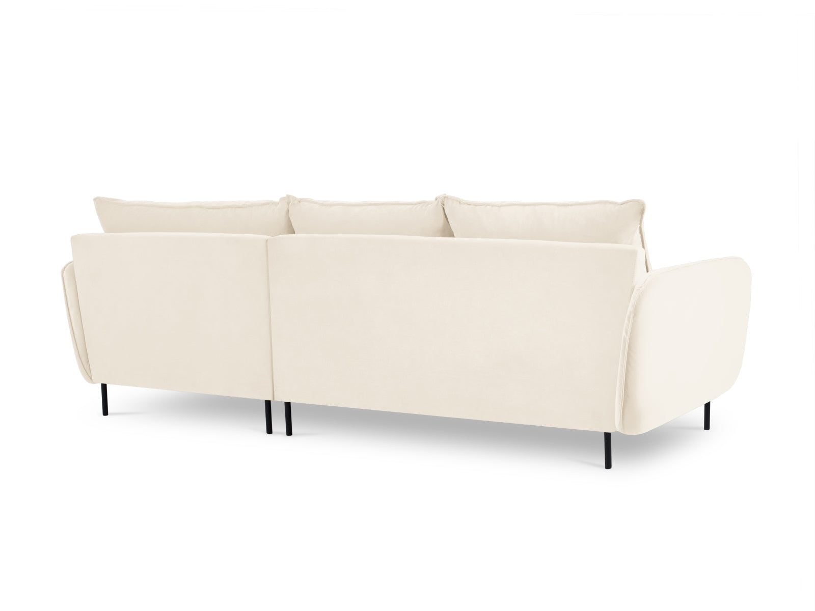 Vienna Velour Ecksofa rechts 5 Sitzer 170cm in Light Beige/Schwarz-Bluvel präsentiert im Onlineshop von KAQTU Design AG. Ecksofa rechts ist von Cosmopolitan Design