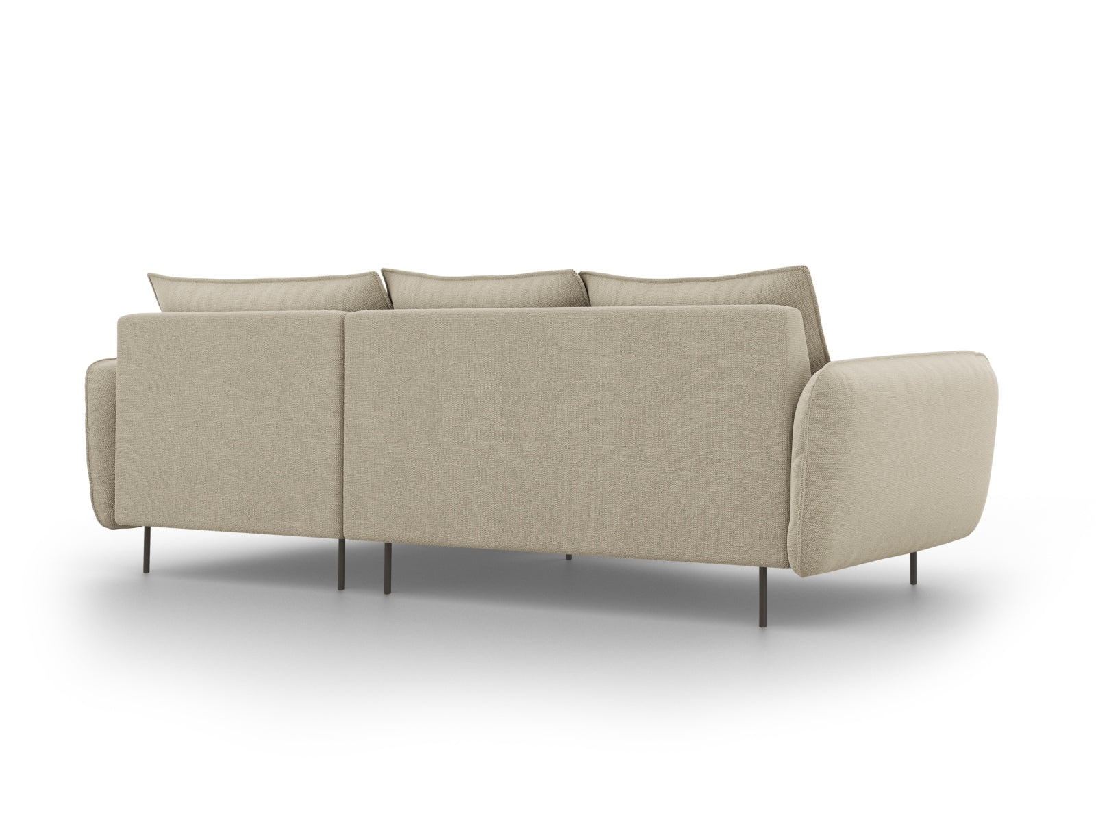 Elegantes 5-Sitzer Ecksofa "Vienna" in Beige und Schwarz, perfekt für stilvolle Wohnräume. Bietet Komfort und modernes Flair.