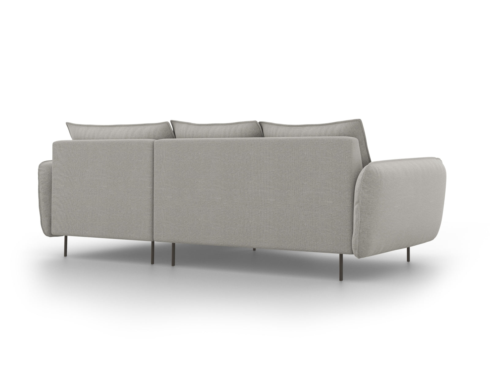 Elegantes 5-Sitzer Ecksofa Vienna in stilvollem Hellgrau und Schwarz, ideal für stilvolle Wohnräume, von Cosmopolitan Design.
