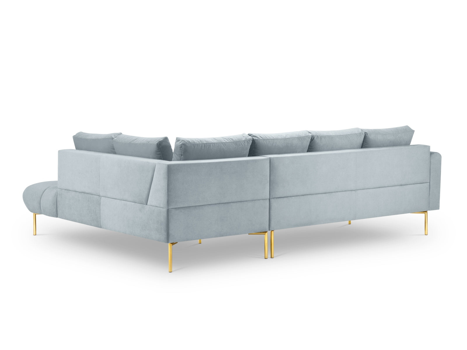 Erleben Sie das stilvolle Hastings Velour Ecksofa rechts 5 Sitzer von Cosmopolitan Design – ideal für Ihr modernes Wohnzimmer und ultimativen Komfort.