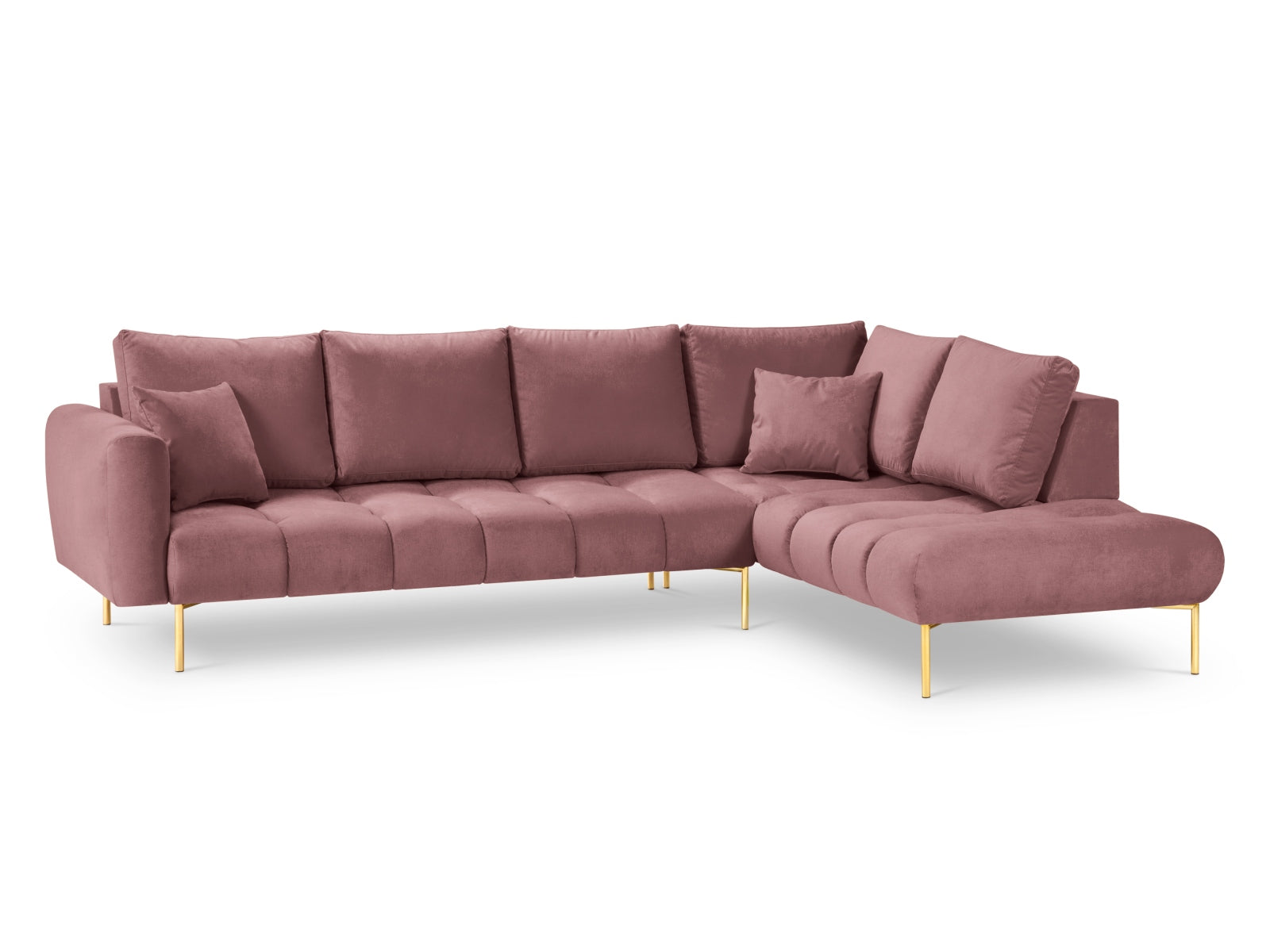 Hastings Velour Ecksofa rechts 5 Sitzer in Pink präsentiert im Onlineshop von KAQTU Design AG. Ecksofa rechts ist von Cosmopolitan Design