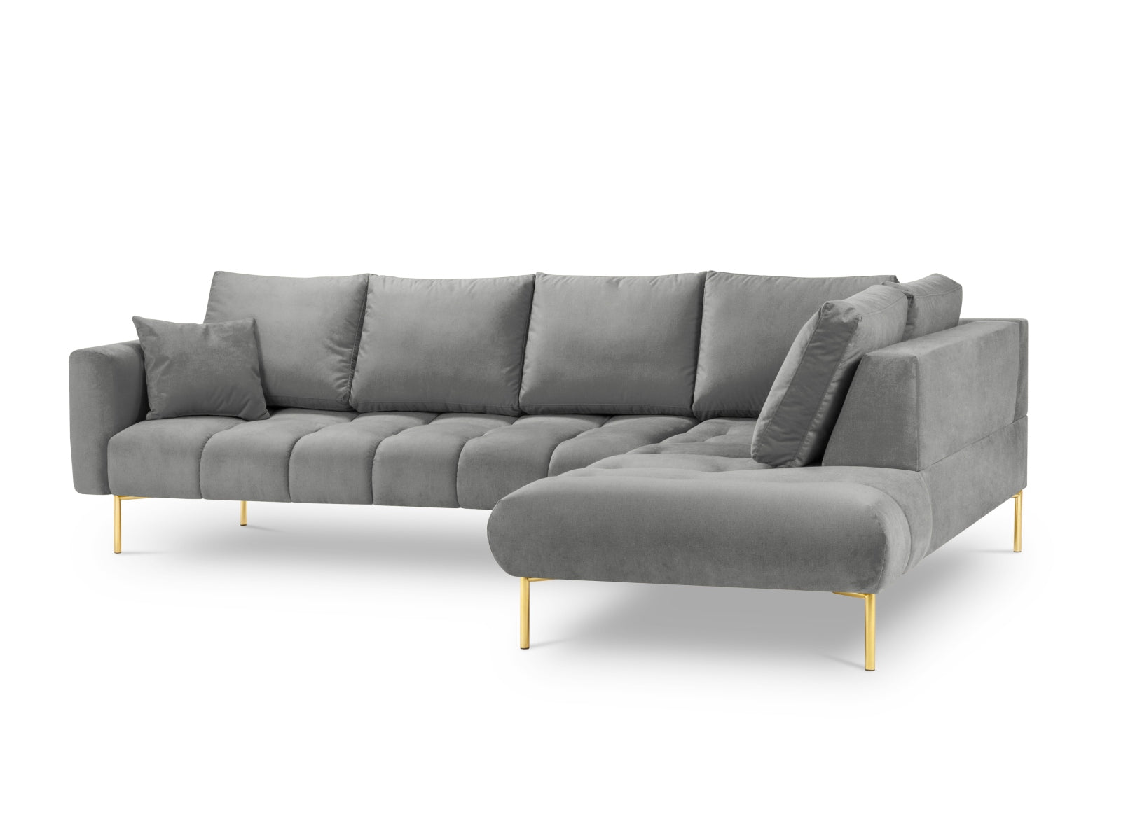Entdecken Sie das elegante Hastings Velour Ecksofa rechts 5 Sitzer von Cosmopolitan Design – perfekt für Ihr modernes Zuhause und höchsten Sitzkomfort.