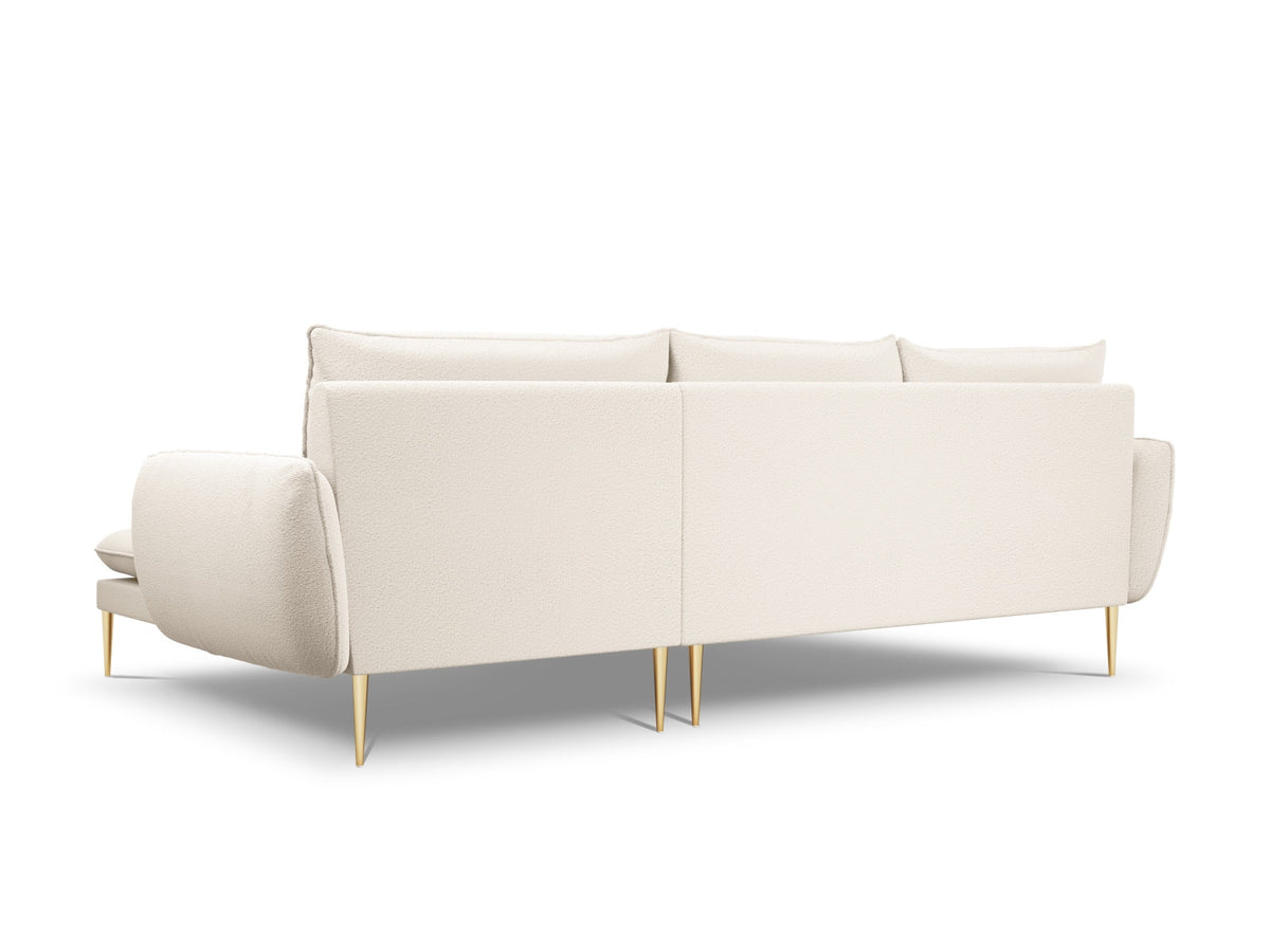 Vienna Boucle Ecksofa rechts 5 Sitzer 170cm in Beige/Gold-Ascot präsentiert im Onlineshop von KAQTU Design AG. L-Sofa rechts ist von Cosmopolitan Design