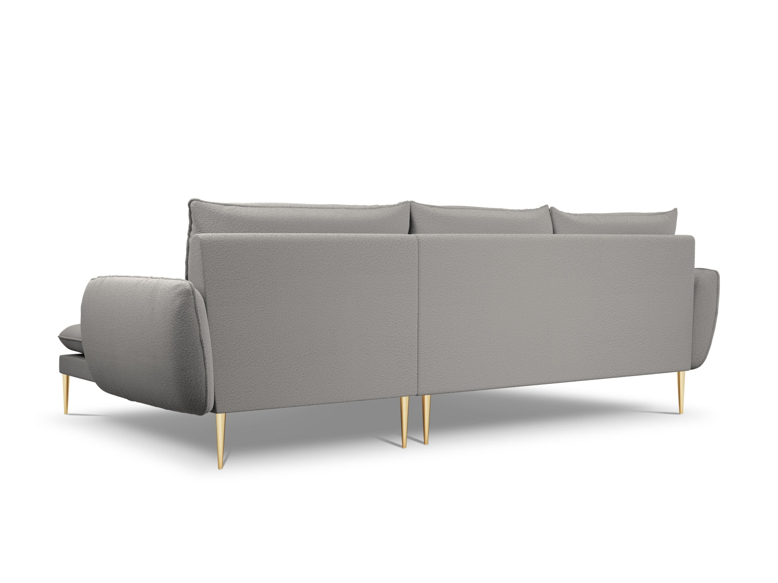 Vienna Boucle Ecksofa rechts 5 Sitzer 170cm in Grey/Gold-Ascot präsentiert im Onlineshop von KAQTU Design AG. L-Sofa rechts ist von Cosmopolitan Design
