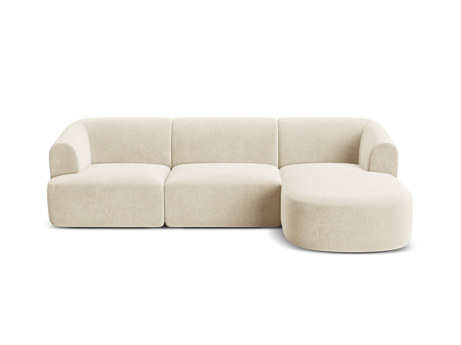 Elegantes 4-Sitzer Ecksofa Campi in warmem Beige, perfekt für stilvolle Wohnräume und gesellige Zusammenkünfte.