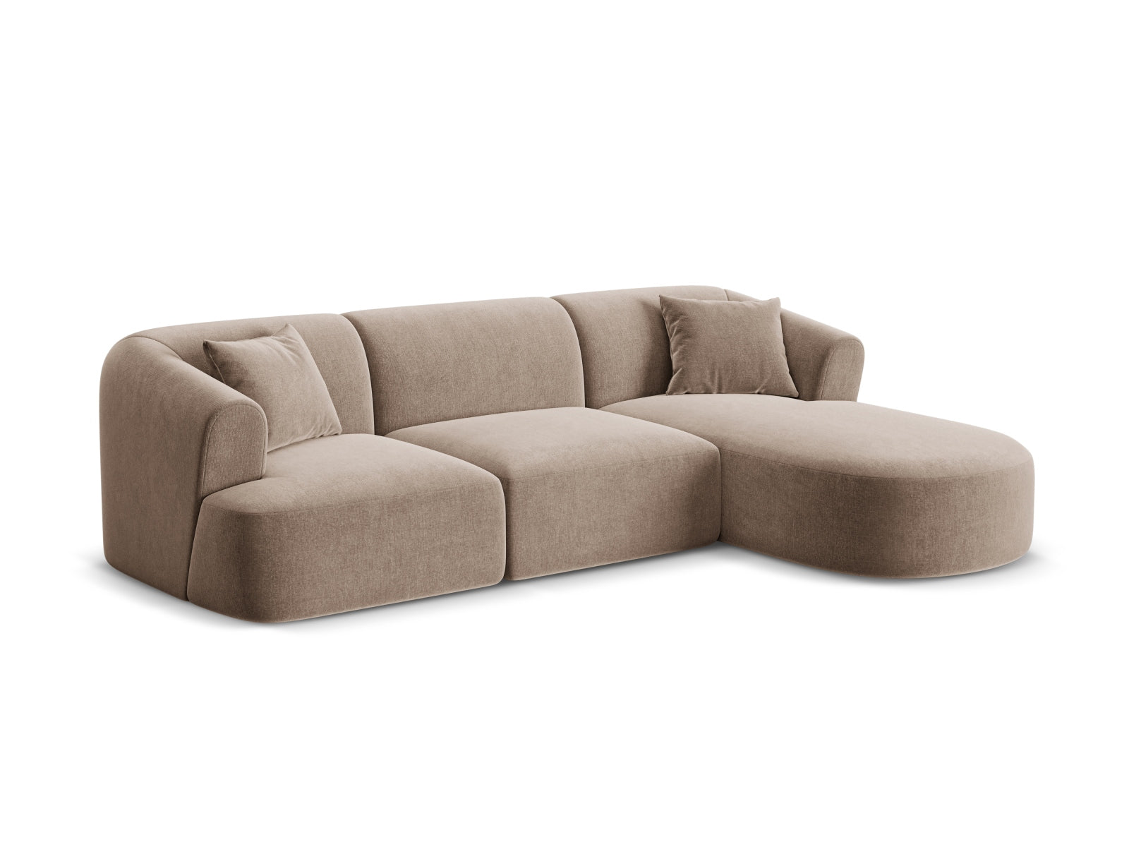 Elegantes 4-Sitzer Ecksofa Campi in Dark Beige-Vogue, ideal für stilvolle Wohnräume, erhältlich bei KAQTU Design AG.