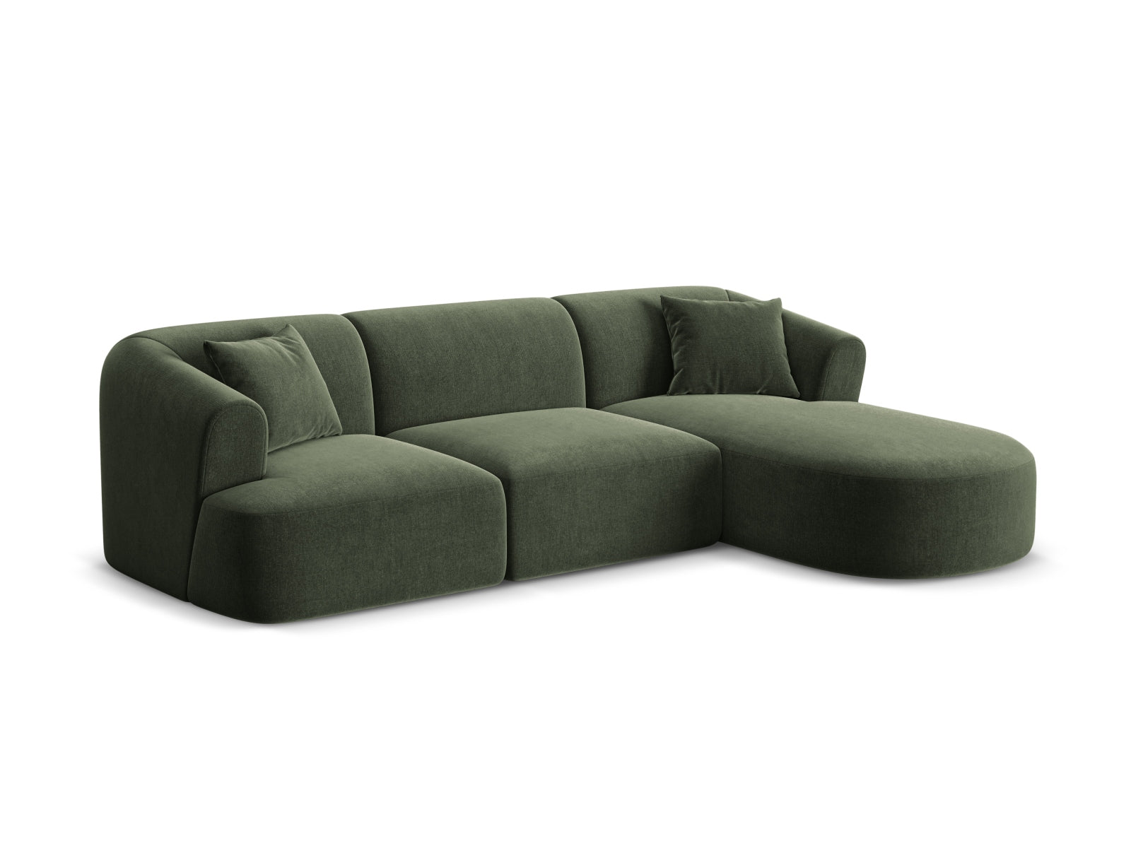 Elegantes 4-Sitzer Ecksofa Campi in Green-Vogue, ideal für stilvolle Wohnräume, erhältlich bei KAQTU Design AG.