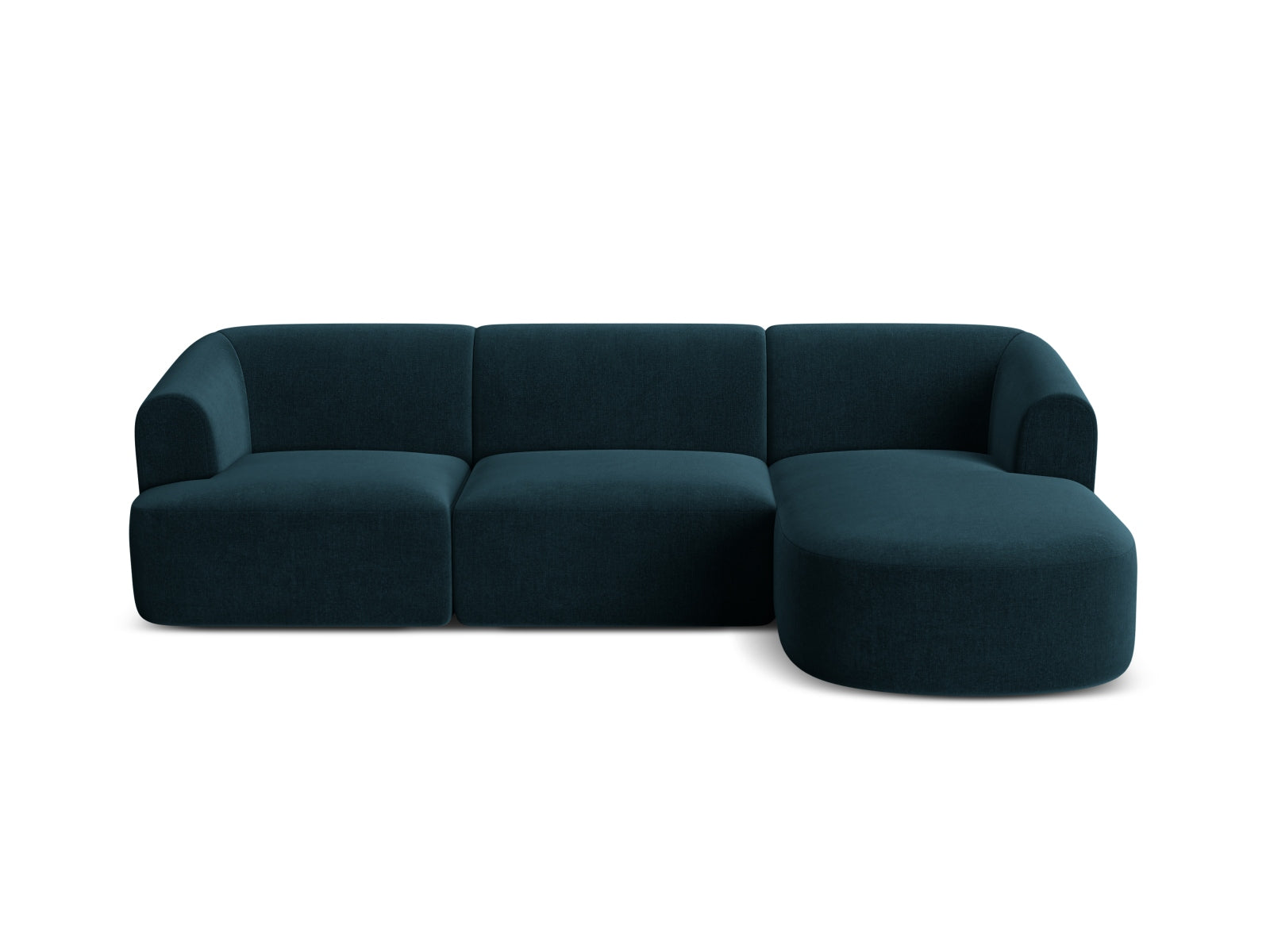 Elegantes 4-Sitzer Ecksofa Campi in stilvollem Petrol, perfekt für gesellige Runden und gemütliche Stunden im Wohnzimmer.