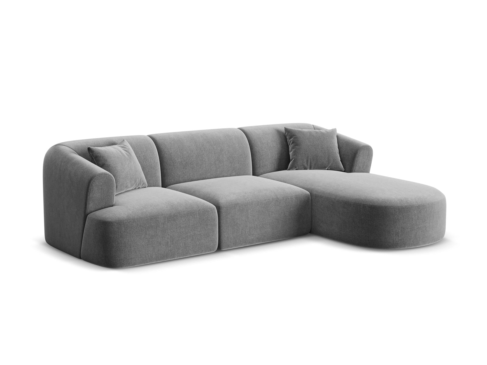 Elegantes 4-Sitzer Ecksofa Campi in Grau, ideal für moderne Wohnräume. Modular und bequem, perfekt für entspannte Abende.