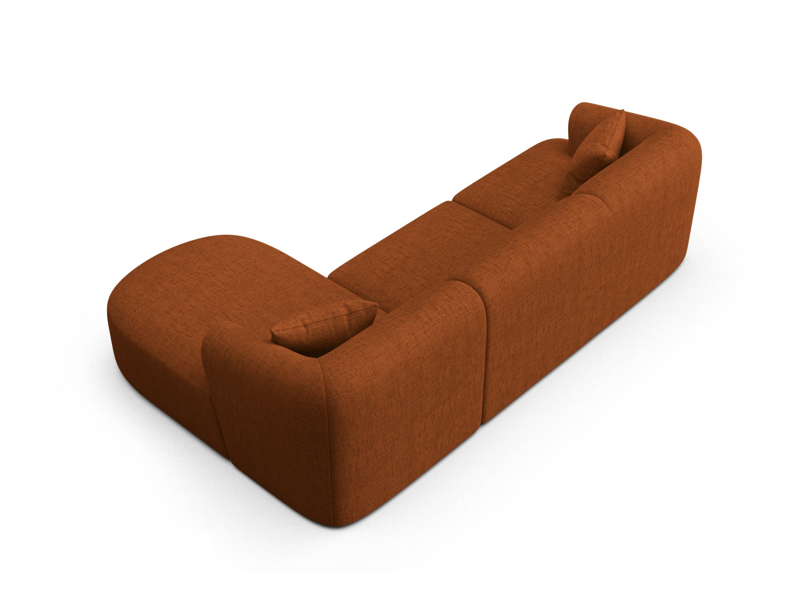 Modernes 4-Sitzer Ecksofa Campi in ansprechendem Brick-Moly, perfekt für gesellige Abende und stilvolle Einrichtungsideen.