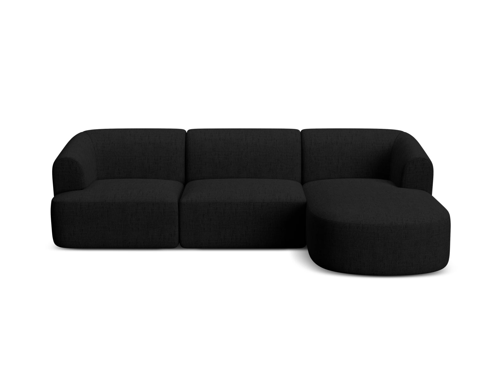 Elegantes 4-Sitzer Ecksofa Campi in stilvollem Schwarz, ideal für stilvolle Wohnräume. Hochwertige Materialien von Cosmopolitan Design.