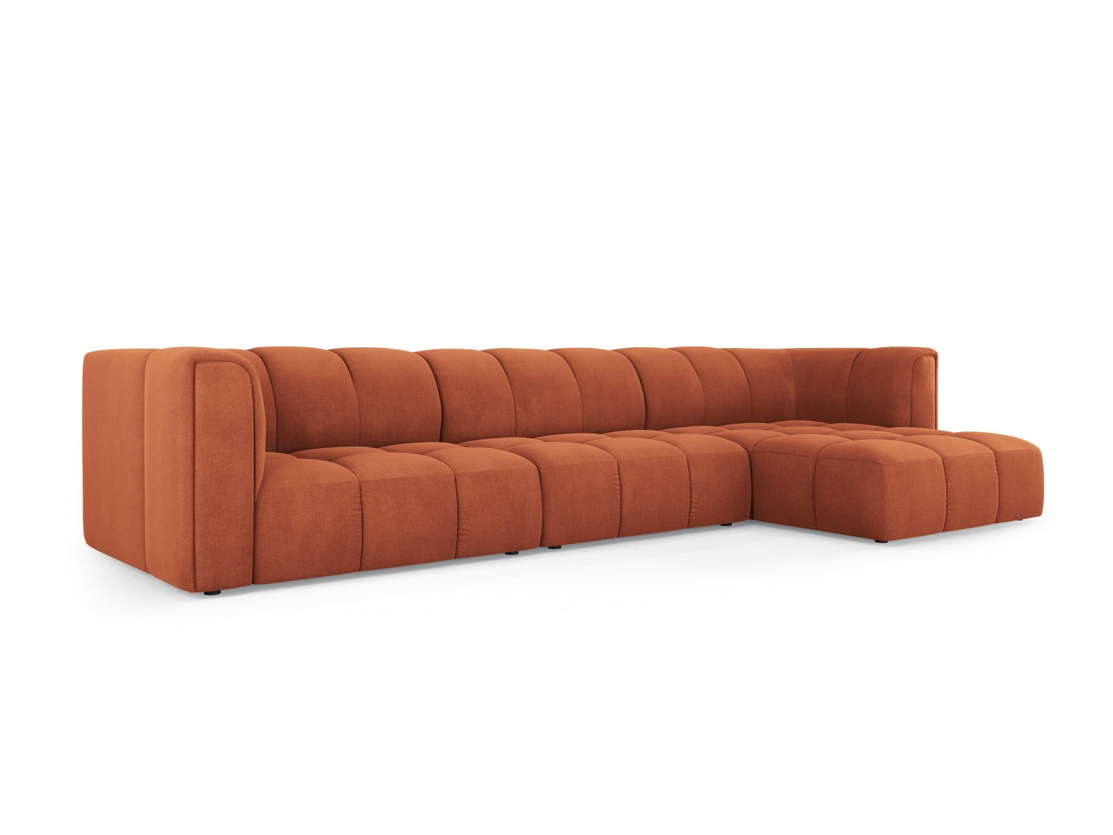5-Sitzer Ecksofa rechts Moritz in Orange-Rebel präsentiert im Onlineshop von KAQTU Design AG. Ecksofa rechts ist von Cosmopolitan Design