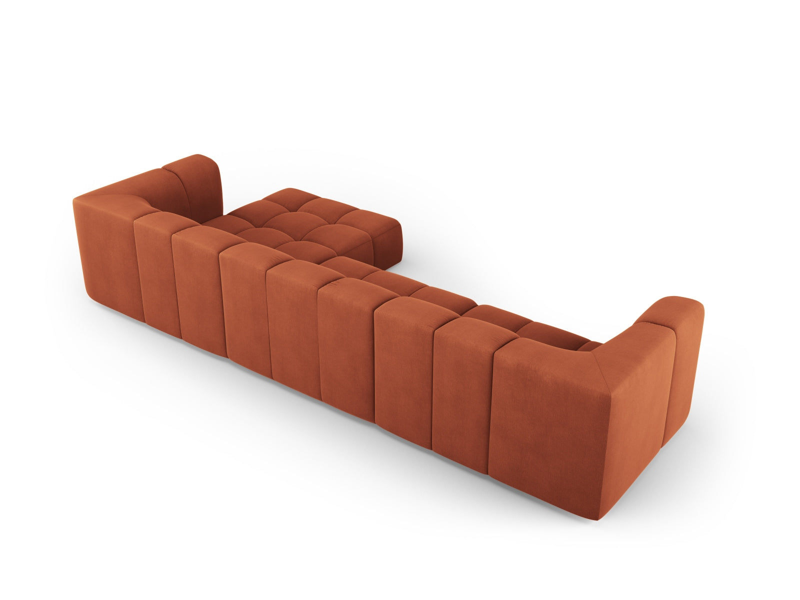 5-Sitzer Ecksofa rechts Moritz in Orange-Rebel präsentiert im Onlineshop von KAQTU Design AG. Ecksofa rechts ist von Cosmopolitan Design