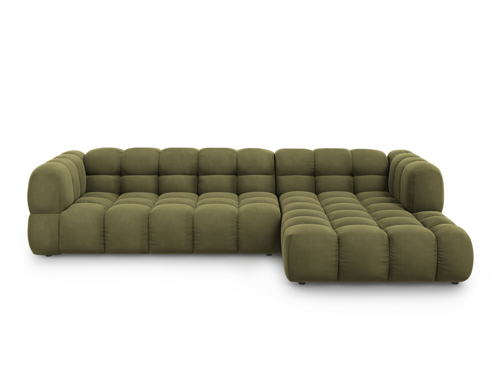 Sky Velour modulares Ecksofa rechts 4 Sitzer 162cm in Light Green-Casino präsentiert im Onlineshop von KAQTU Design AG. L-Sofa rechts ist von Cosmopolitan Design