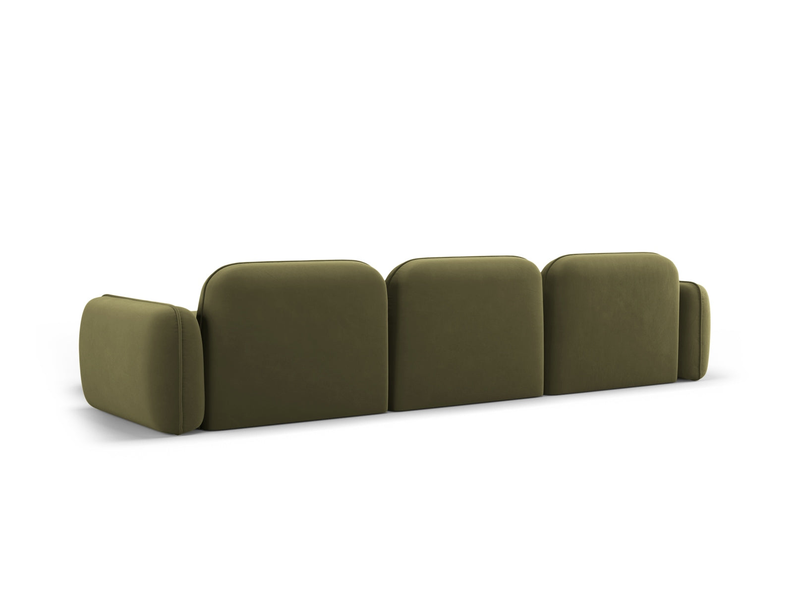 Elegantes, modulares Ecksofa Sydney in sanftem Grün, perfekt für stilvolle Wohnräume und gesellige Zusammenkünfte.