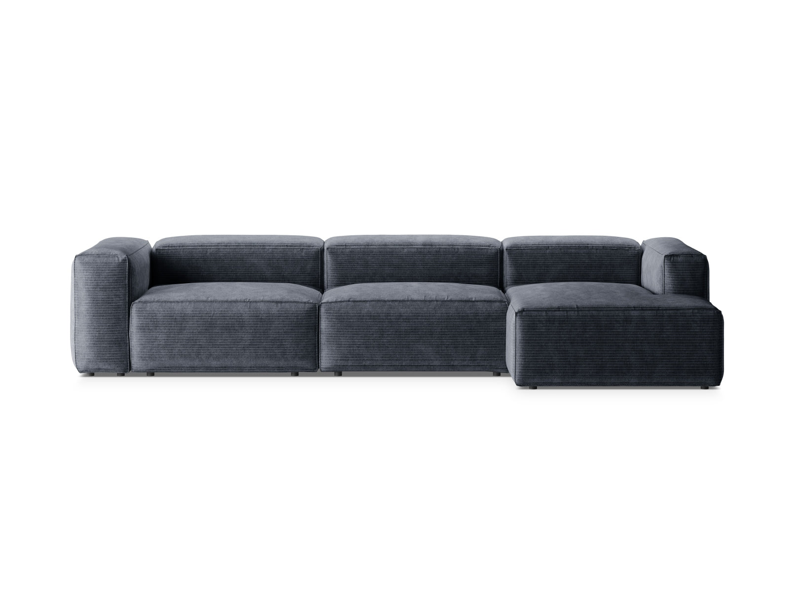 Bergamo Modular Ecksofa rechts 4 Sitzer in Muted Blue-Perla präsentiert im Onlineshop von KAQTU Design AG. Ecksofa rechts ist von Cosmopolitan Design