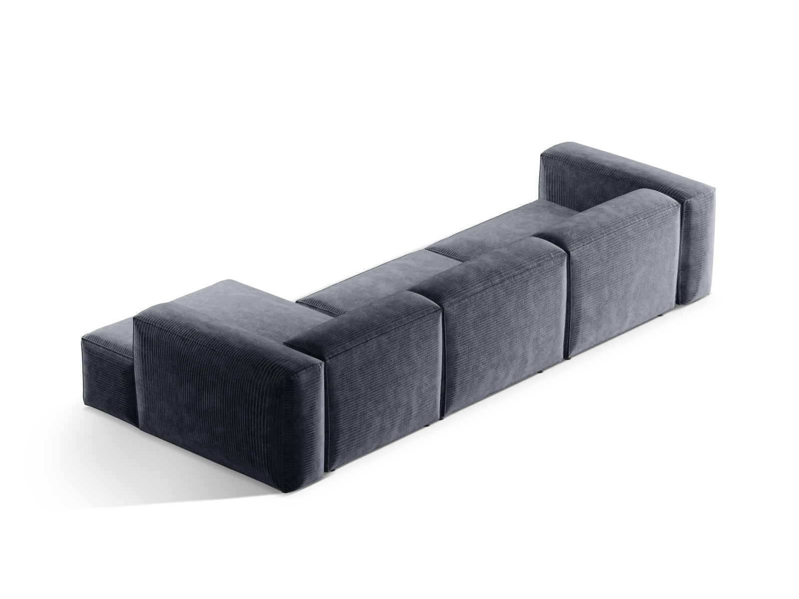 Bergamo Modular Ecksofa rechts 4 Sitzer in Muted Blue-Perla präsentiert im Onlineshop von KAQTU Design AG. Ecksofa rechts ist von Cosmopolitan Design