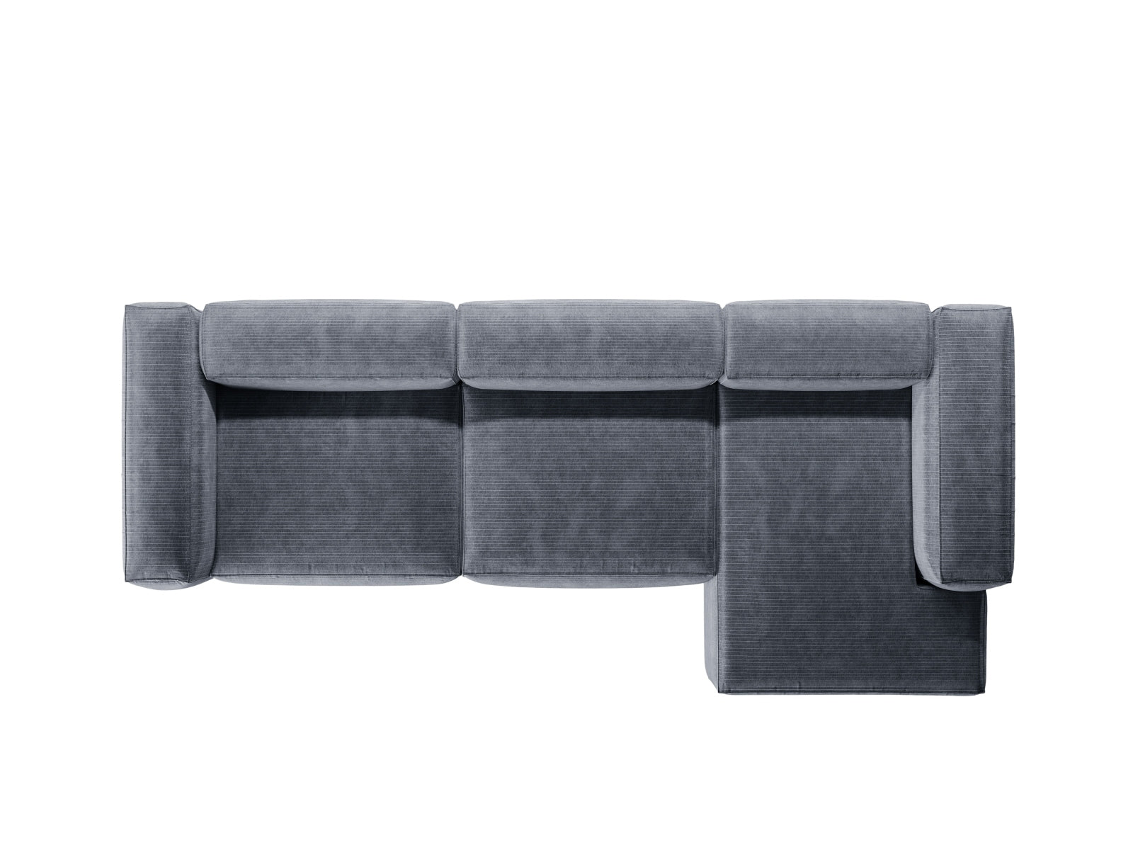 Bergamo Modular Ecksofa rechts 4 Sitzer in Muted Blue-Perla präsentiert im Onlineshop von KAQTU Design AG. Ecksofa rechts ist von Cosmopolitan Design