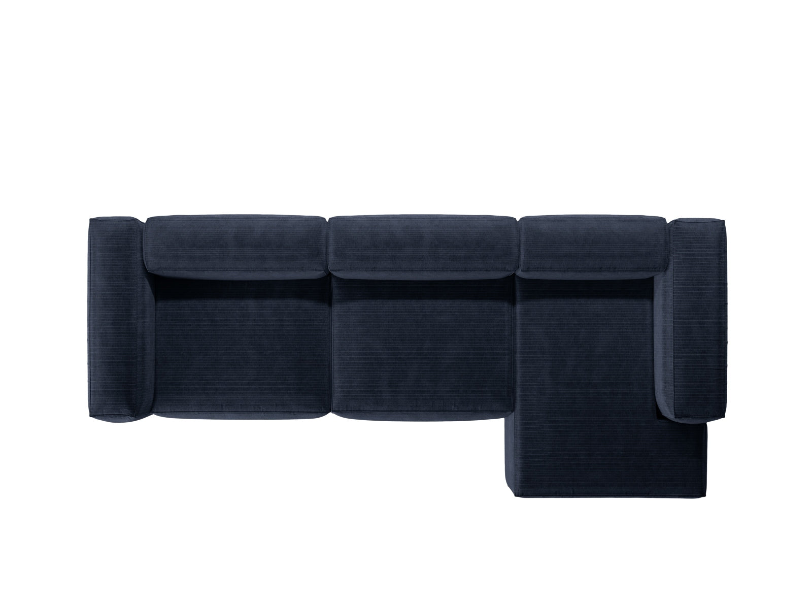 Bergamo Modular Ecksofa rechts 4 Sitzer in Navy Blue-Perla präsentiert im Onlineshop von KAQTU Design AG. Ecksofa rechts ist von Cosmopolitan Design