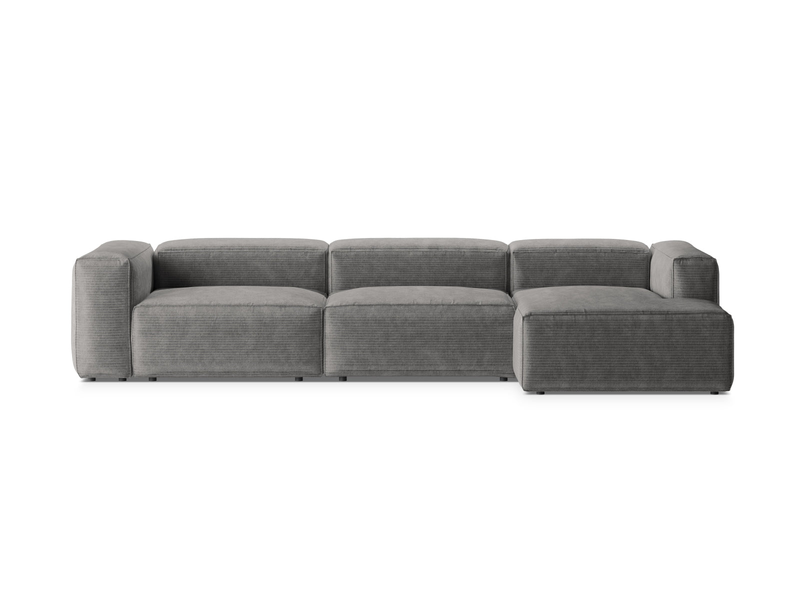 Bergamo Modular Ecksofa rechts 4 Sitzer in Light Grey-Perla präsentiert im Onlineshop von KAQTU Design AG. Ecksofa rechts ist von Cosmopolitan Design