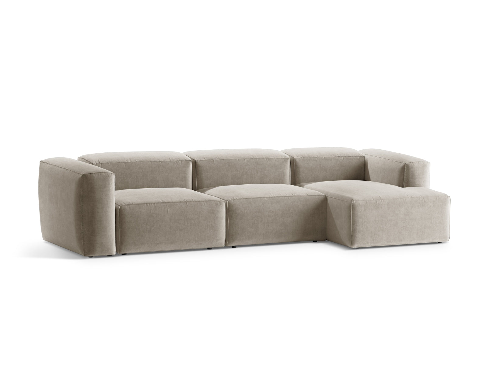 Bergamo Modular Ecksofa rechts 4 Sitzer in Beige-Liberty präsentiert im Onlineshop von KAQTU Design AG. Ecksofa rechts ist von Cosmopolitan Design