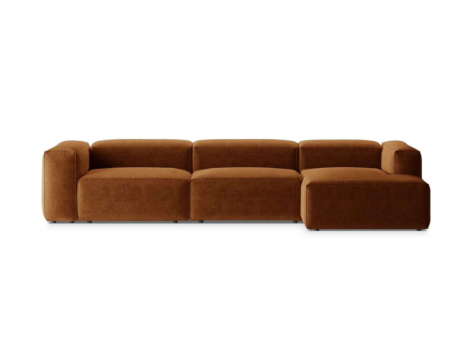 Bergamo Modular Ecksofa rechts 4 Sitzer in Brick-Liberty präsentiert im Onlineshop von KAQTU Design AG. Ecksofa rechts ist von Cosmopolitan Design