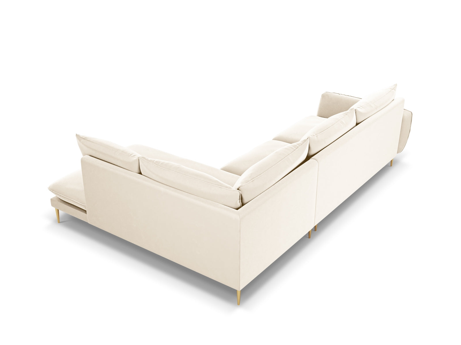 Elegantes 6-Sitzer Ecksofa Vienna in weichem Velours, rechte Ausführung, ideal für stilvolle und komfortable Wohnräume.