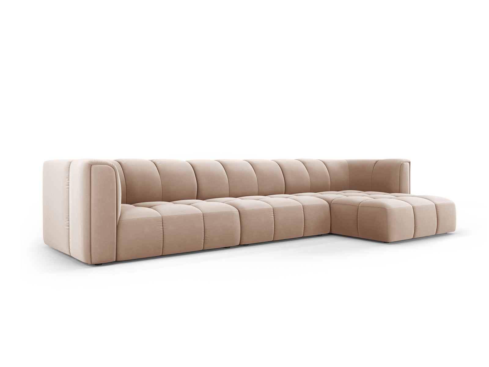 5-Sitzer Modular Ecksofa rechts Moritz in Beige-Bluvel präsentiert im Onlineshop von KAQTU Design AG. Ecksofa rechts ist von Cosmopolitan Design