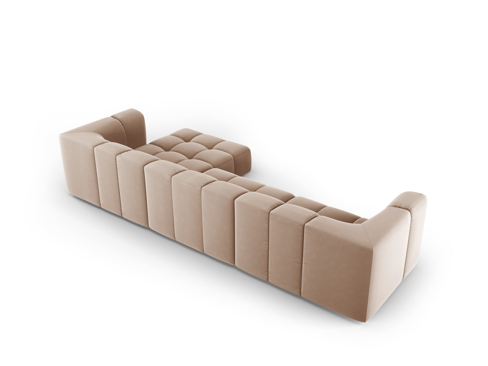 5-Sitzer Modular Ecksofa rechts Moritz in Beige-Bluvel präsentiert im Onlineshop von KAQTU Design AG. Ecksofa rechts ist von Cosmopolitan Design